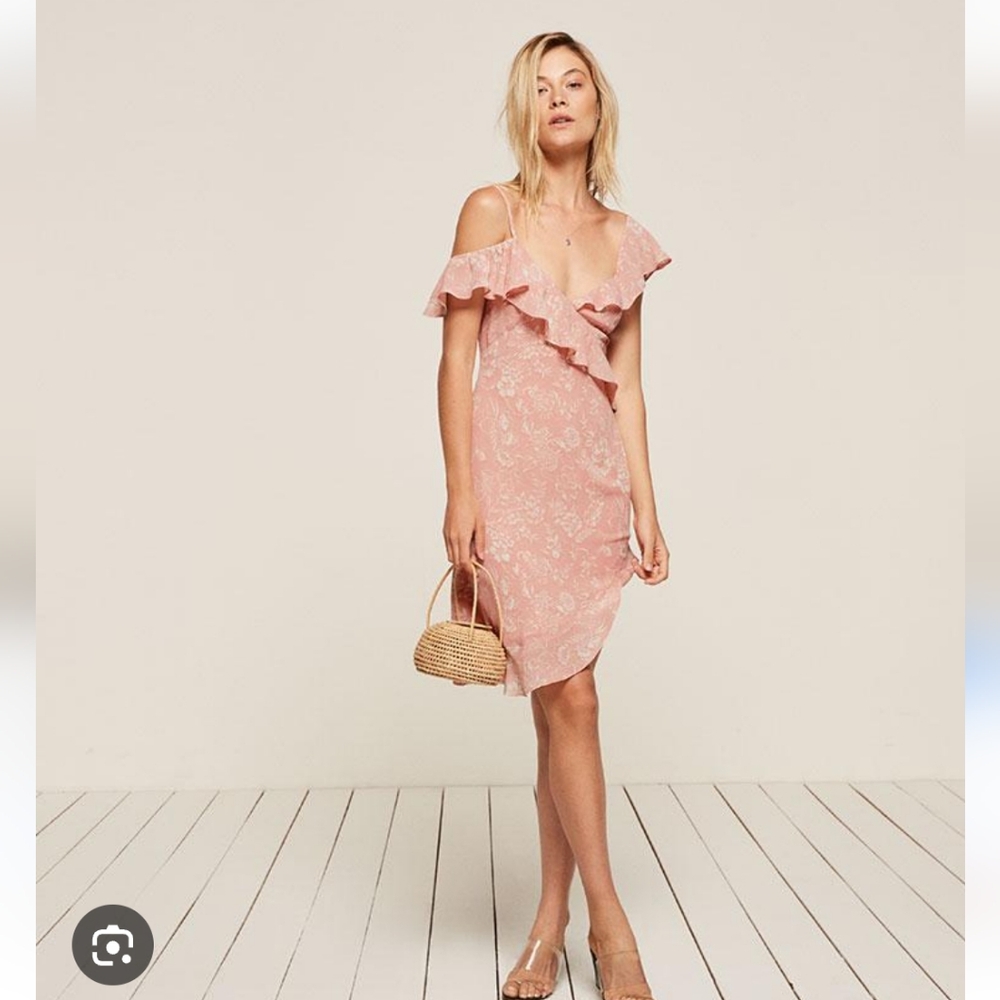 Reformation Adora pink floral mini dress size 0
